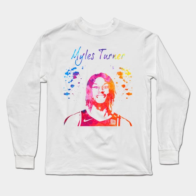 Myles Turner Long Sleeve T-Shirt by Moreno Art